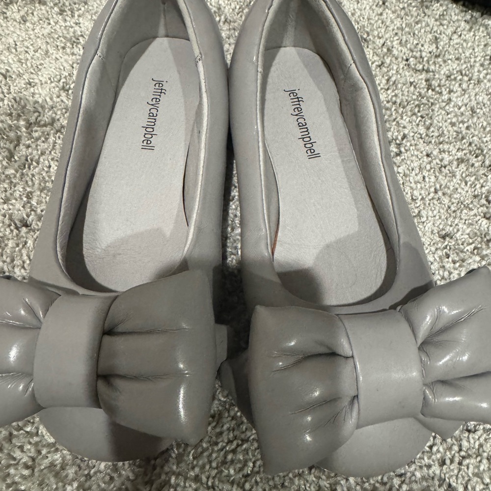 Jeffrey Campbell Silver Bow Loafers